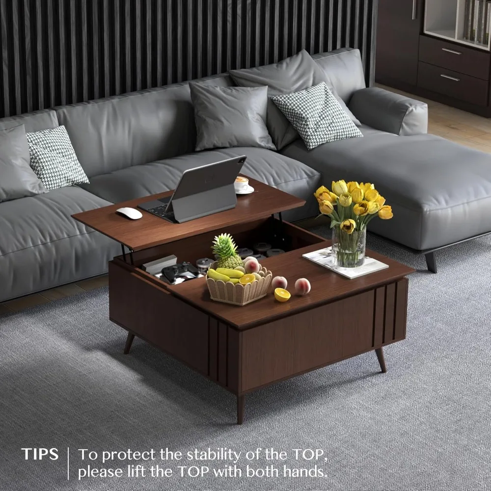 โต๊ะกาแฟแบบยกได้สไตล์มิดเซ็นจูรี่โมเดิร์น พร้อมที่เก็บของ สำหรับห้องนั่งเล่นและโฮมออฟฟิศ
