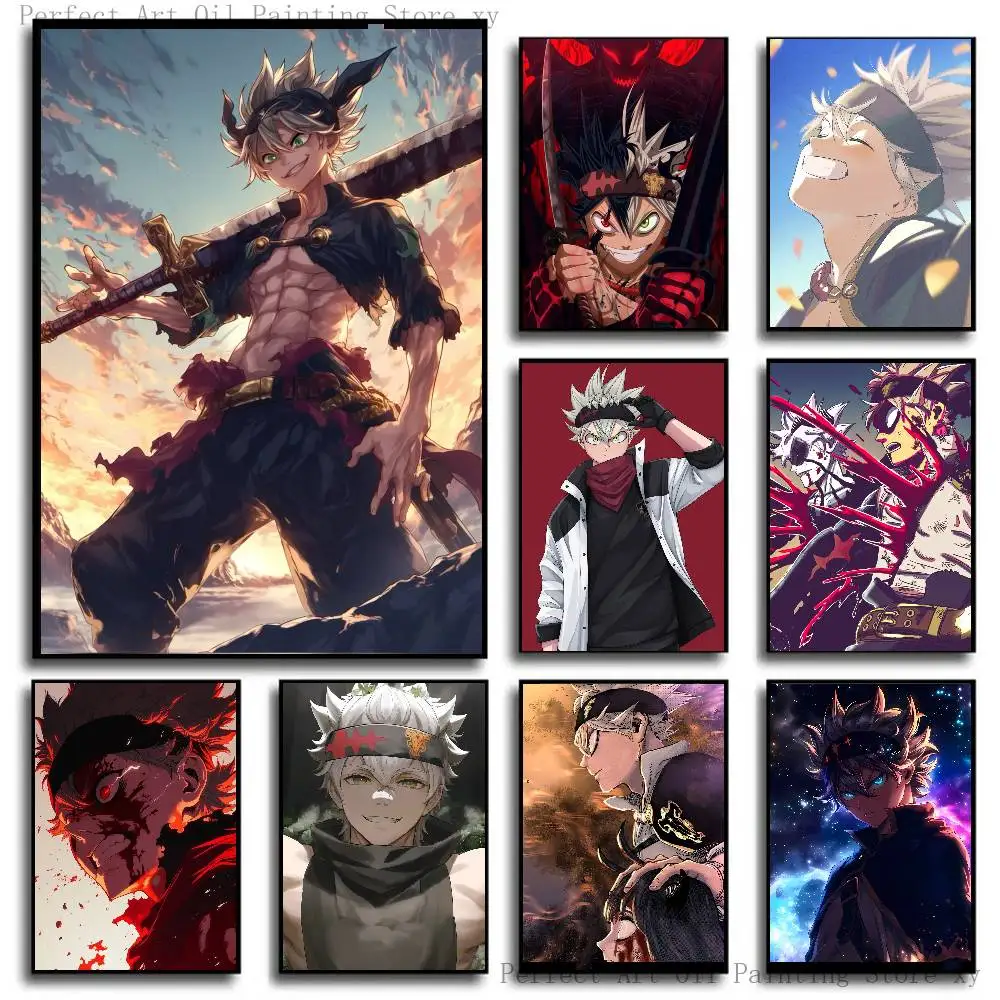 Asta Anime Black Clover Posters Living Room Bar Cafe Quality Canvas Vintage Style Comics Painting Art Home Wall Decor Picture view 3