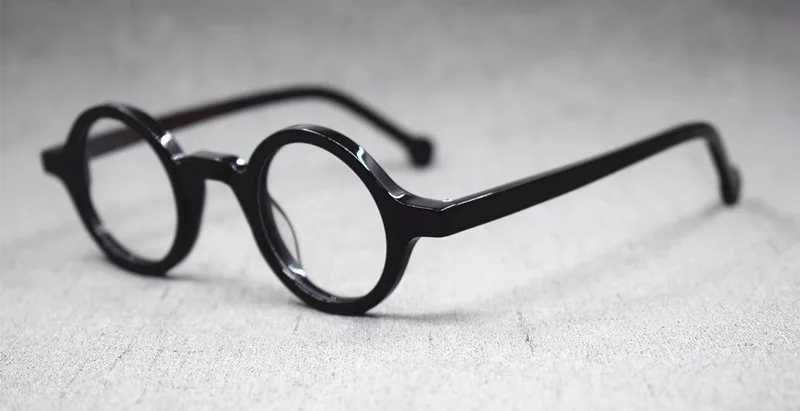 HONKAN Kleine Acetat-Brillenfassung Vintage Runde Handgefertigte Vollrand-Brillengestelle für Herren und Damen Kurzsichtigkeit Lesebrille – Detail 19