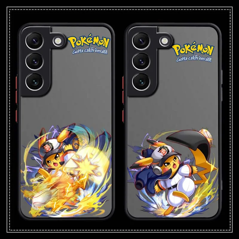 

Design P-Pok é M-mon Pattern Phone Case For Samsung S25 S24 S23 S22 S21 S20 S10 S9 Ultra Plus Edge FE 5G Frosted Translucent