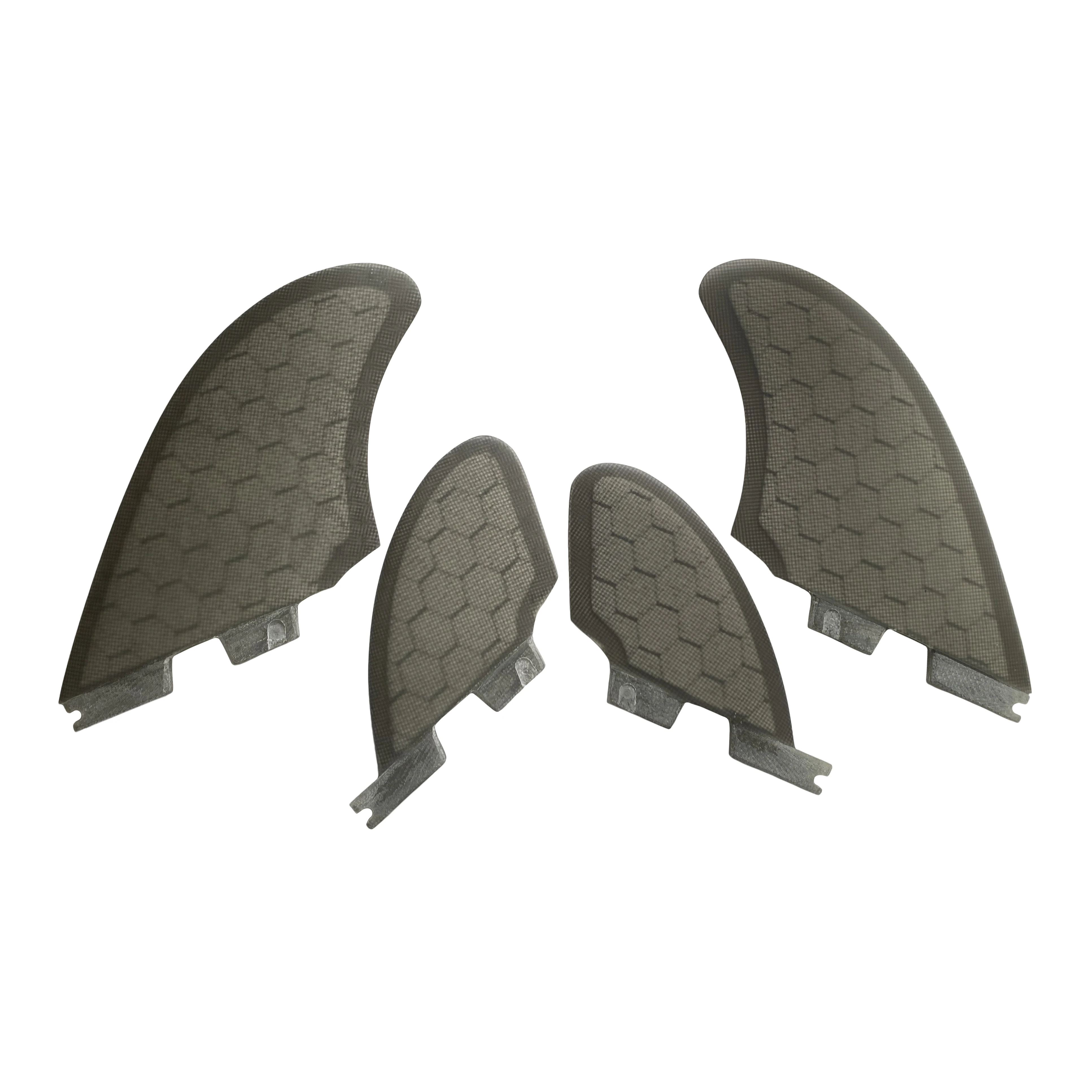 

RISECE FCS 2 Surfboard Fins Big Honeycomb Quad Surfboard Fin Gray Keel Fins 4 Pieces Quad Set