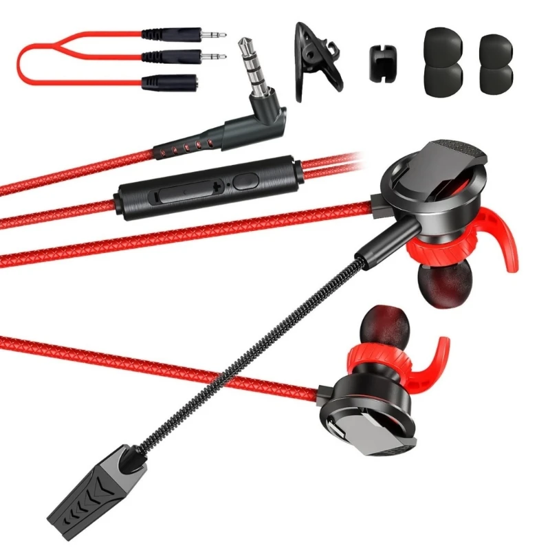 3,5-mm-In-Ear-Kopfhörer, kabelgebundene Gaming-Kopfhörer mit steckbarem Boom