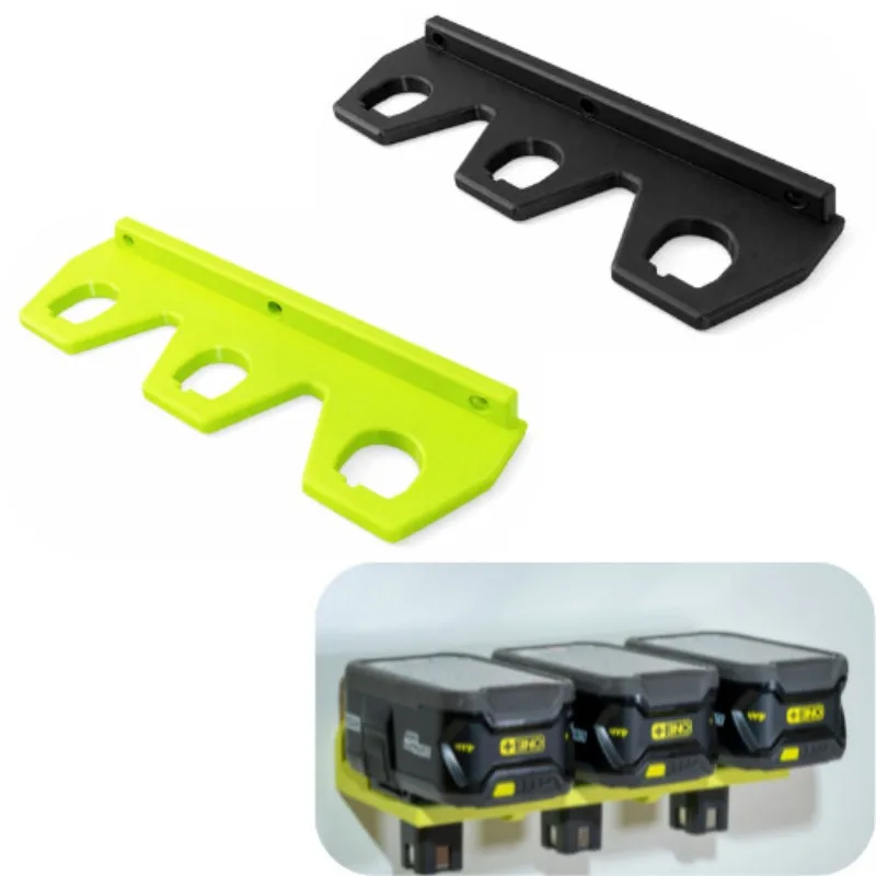 

2 Sets 3-Slot Battery Wall Mount Bracket for Ryobi 18V ONE+ Plus, ABS Storage Holder with Mounting Hardware