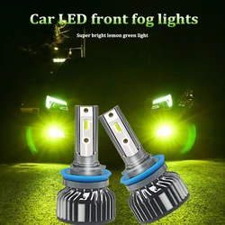 Luz LED antiniebla para coche, Bombilla de faro delantero, color verde limón, 60W, H7, Hb3, Hb4, Turbo, H8, H11, 9005, 9006
