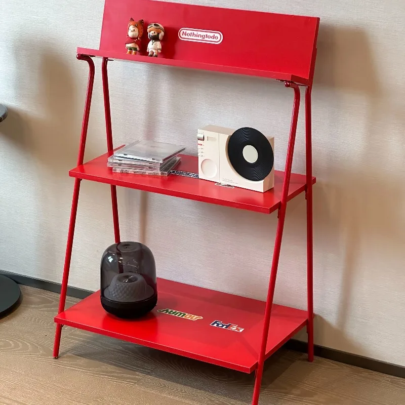

Iron Floor Shelf Multi-Tier Display Rack Nordic Home Storage Bookcase CD Holder Home Organization and Storage Shelves