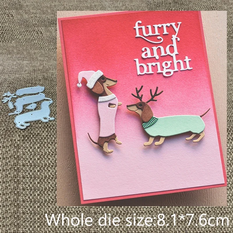 XLDesign Craft Metal stencil mold Cutting Die Christmas Sausage Dog scrapbook die cut Album Paper Card Craft Embossing