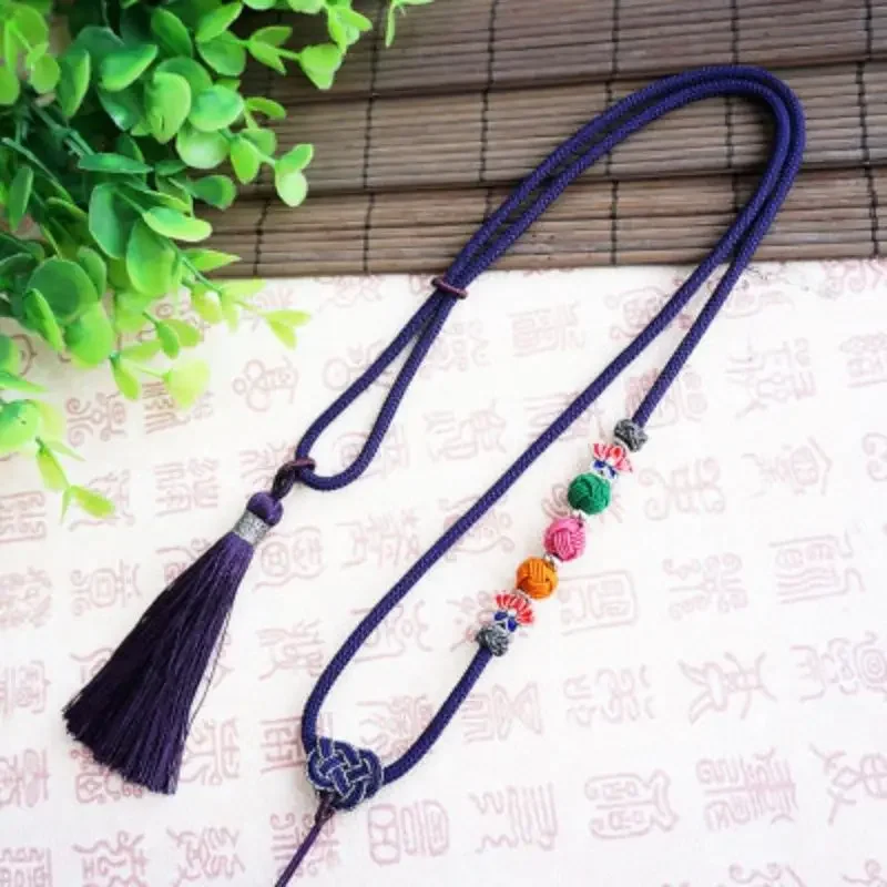 

Мода Ins мобильный телефон ремешок нефритовый кулон Юпей ручной работы тканый китайский узел ожерелье с кисточкой веревка с кисточкой подарок для женщин