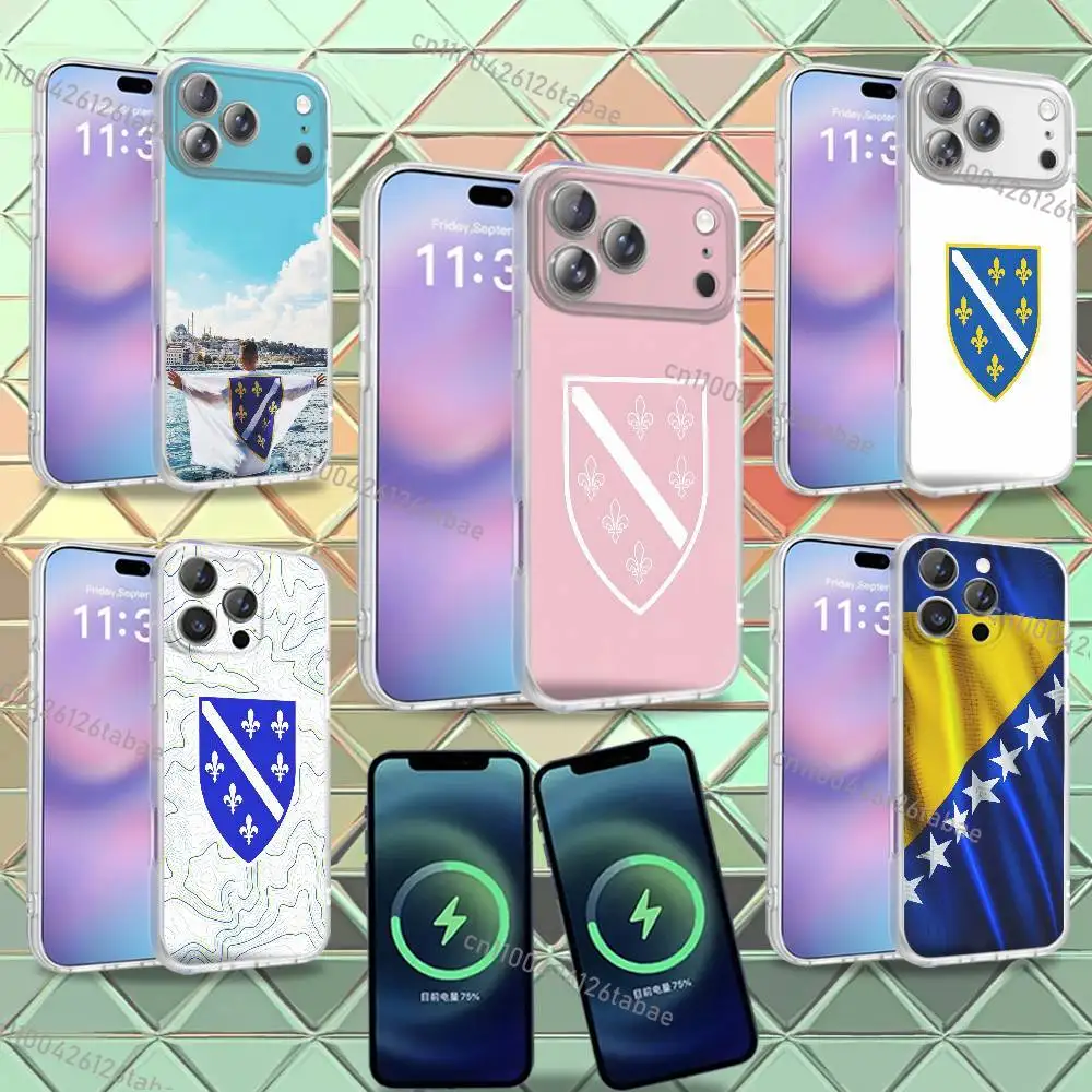 Bosnia and Herzegovina Flag For iPhone 17,12,11,14,13,15,16,Plus,Air,Pro,Max,E,Mini for Magsafe Magnetic Frosted Phone Case