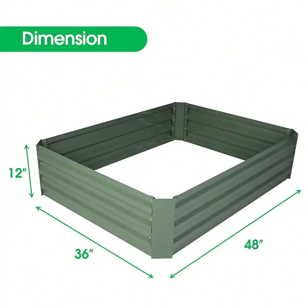 Metal Raised Garden Bed Galvanized Planter Box Flower Herbs Planting Kit