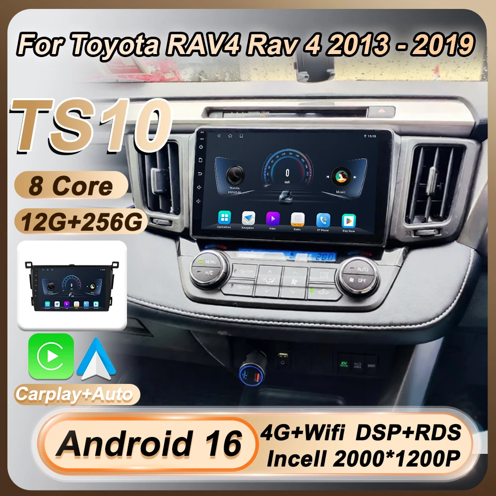 

Car Radio For Toyota RAV4 Rav 4 213 2014 2015 2016 2017 2018 2019 Android 16 Carplay Auto Screen 2 Din GPS Navigation 8 Core BT