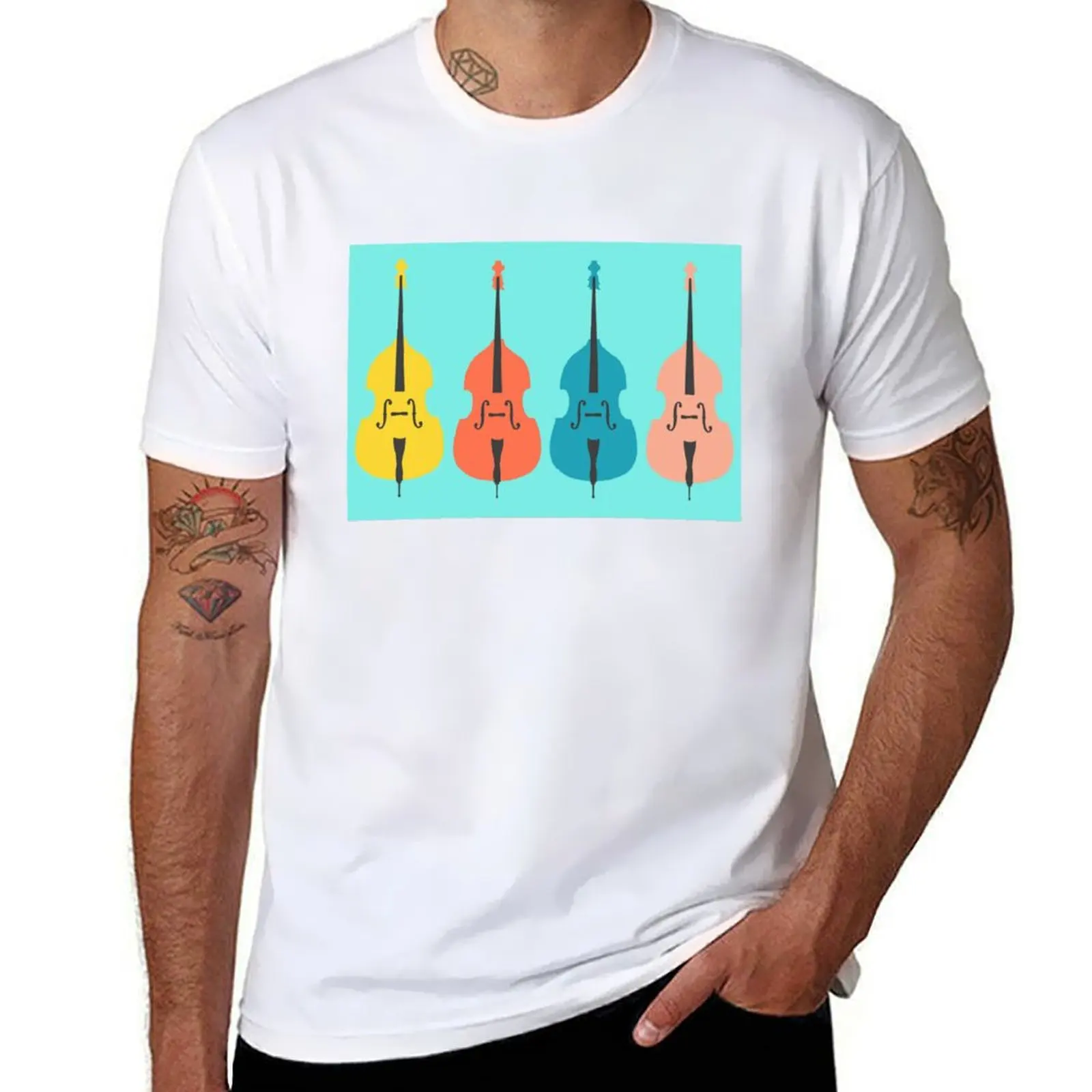 

Double Bass Bright Basses T-Shirt printed t shirts for man t shirts for man graphic vintage men t shirt cotton 100% T-Shirt