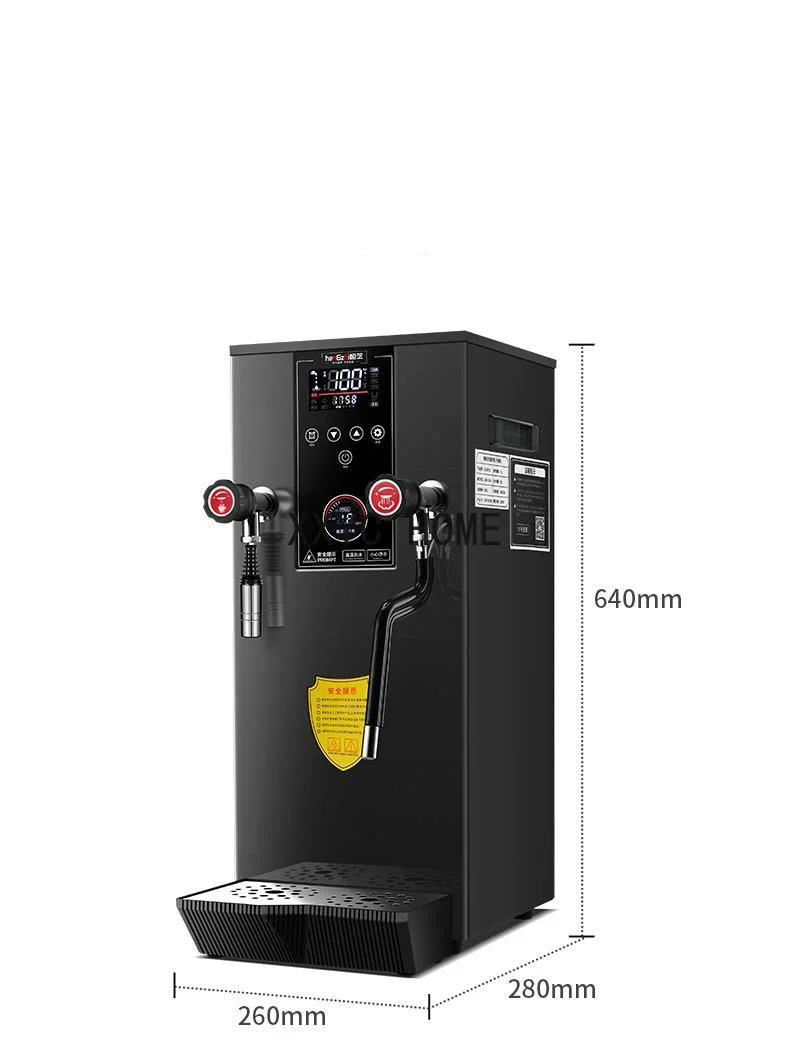 Commercial LCD Touch Screen 12L Steam Water Boiler Steam Boiling Machine Milk Foam Hot Water Heater For Bubble Tea Shop