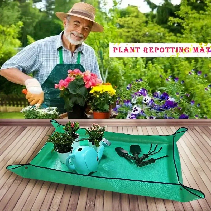 Innovative Wasserdichte Umtopfmatte in Extra Größe Faltbar Tragbar für Zimmerpflanzen und Sukkulenten Einfacher Erdwechsel und Bewässerung Umtopfmatte für Pflanzen wasserdichte Pflanzmatte tragbare Umtopfunterlage – Detail 9