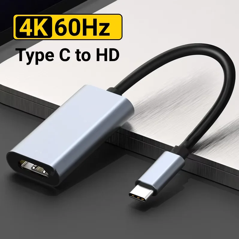 

Type C to HDMI-compatible Cable USB C to HDTV Converter 4K 60Hz USB 3.1 HDTV Cable Adapter for MacBook Chromebook Samsung Xiaomi
