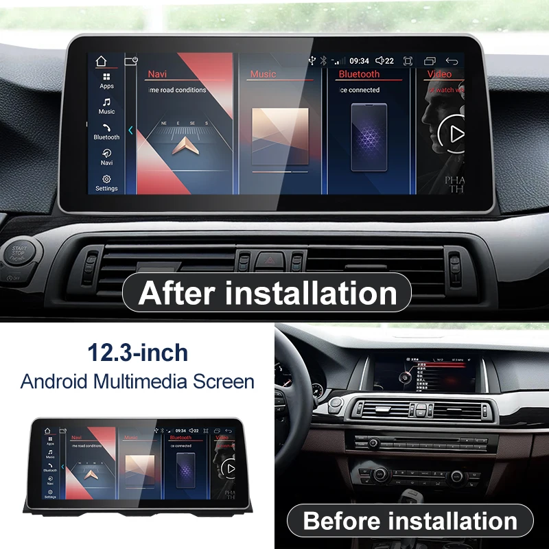 2024 New ID6 ID7 ID8 UI 12.3inc Android System Wireless Carplay AUTO For BMW 5Series F10 F11 CIC NBT Car Video Players GPS NAVI