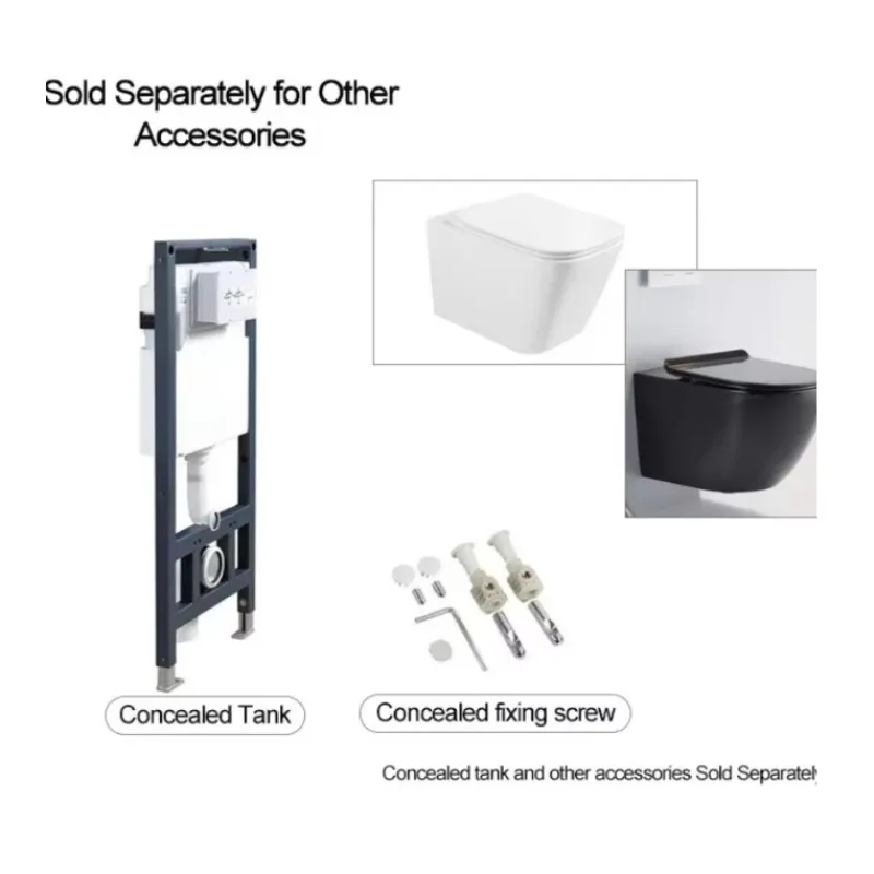 مرحاض مثبت على الحائط، شقة صغيرة مثبتة على الحائط، تركيب داكن، خزان مثبت على الحائط، مرحاض معلق ذكي