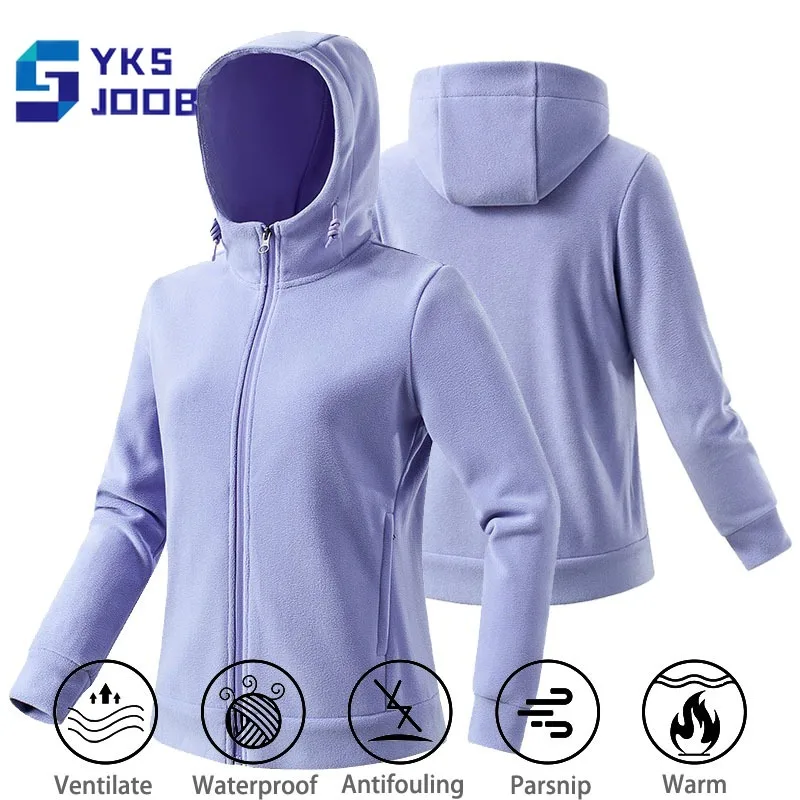 Hiking Polar Fleece Couple Winter Outdoor Thermal Breathable Cotton Jackets Camping Treking Climbing Lightweight Hoodies Autumn