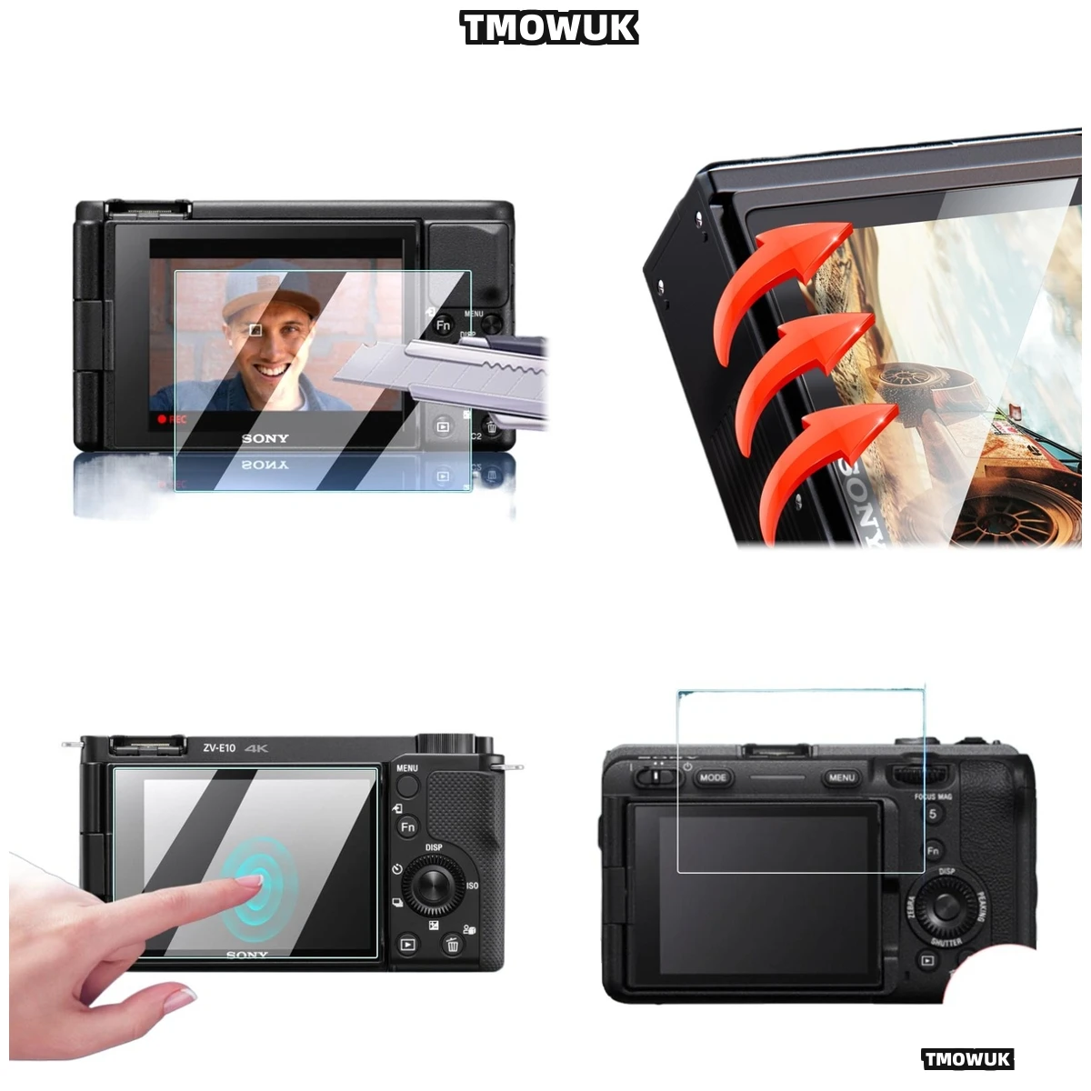 

For FX3 FX30 ZV1 ZV1-E10 A9 A9II Tempered Glass Screen Protector 9H Hardness Fingerprint Resistance LCD Film