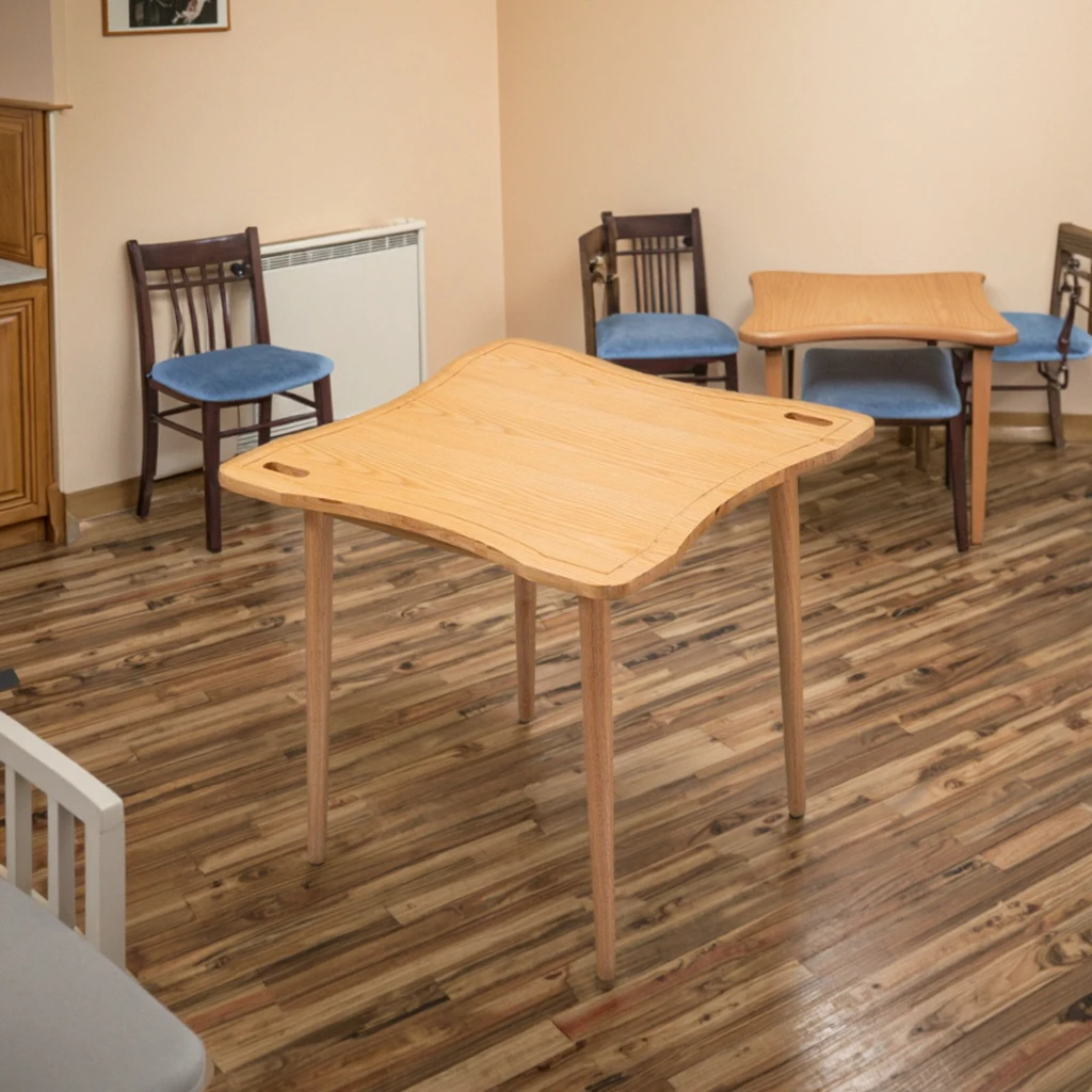 طاولة طعام متعددة الوظائف من الخشب الطبيعي مكونة من 4 مقاعد وطاولات مربعة حديثة لمنزل الرضاعة المسنين #5