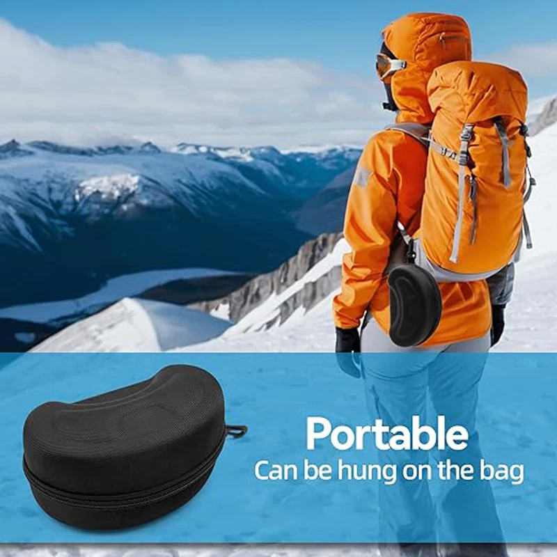 Tolex Ski Snowboard Goggles Box Hard EVA Portable Protection Carrying Case Water Resistant Shockproof Shell Ski Accessories