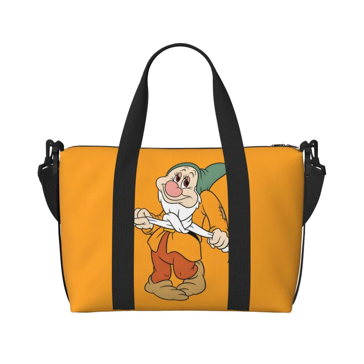 

Custom Snow White And Anime The Seven Dwarfs Tote Bag for Women Large Capacity Gym Beach Travel Bags