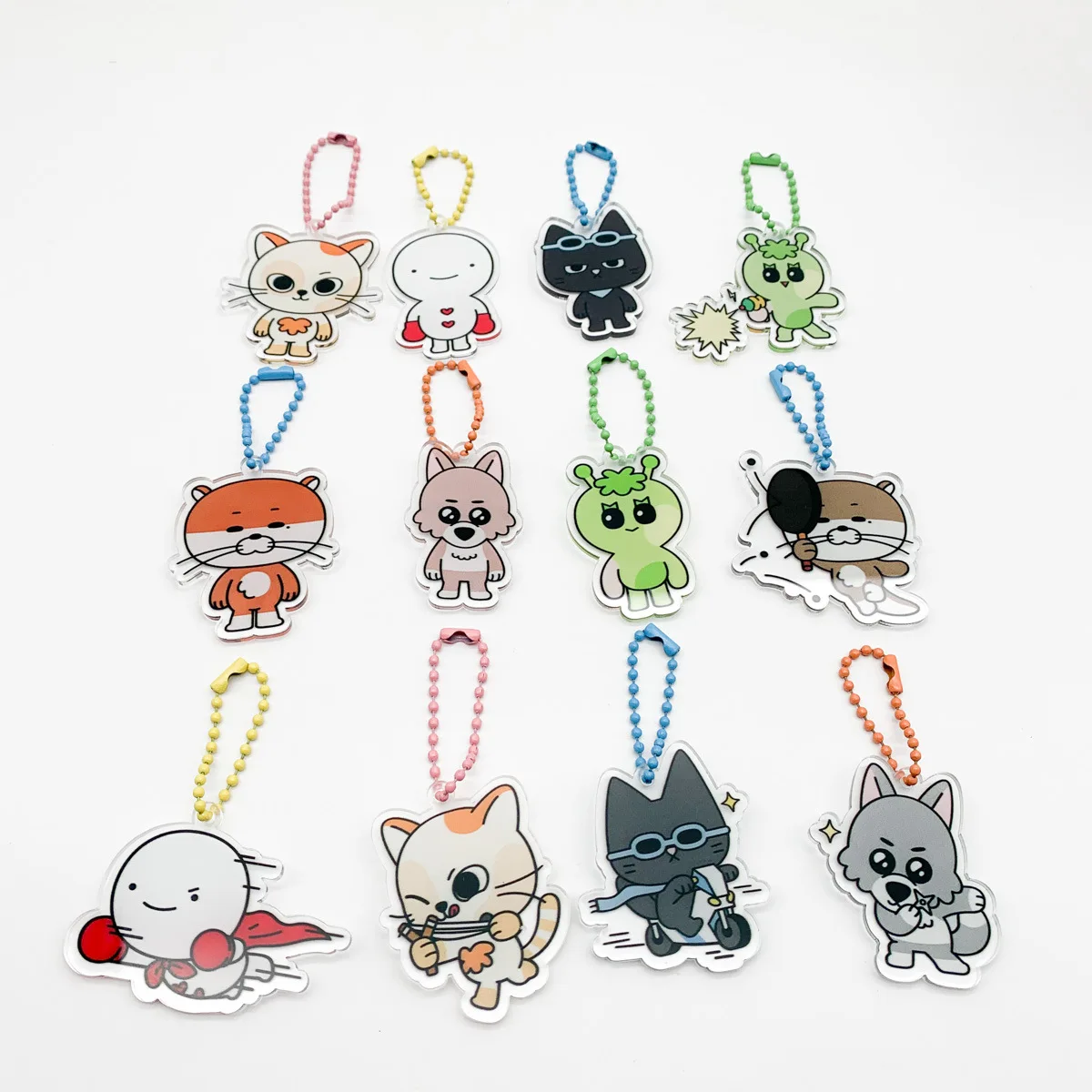 Kpop New SUNGHO RIWOO JAEHYUN Cartoon Keychain Cute Bead ChainCharms Bag Pendants TAESAN LEEHAN WOONHAK Fans Accessories