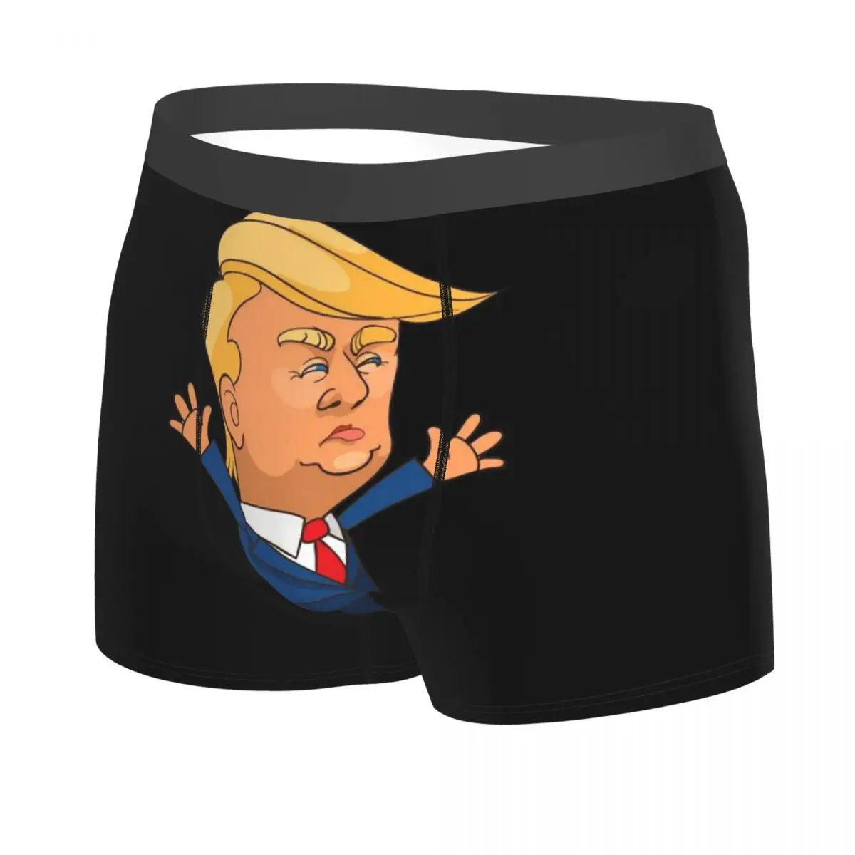 Donald Trump Cartoon Mencosy Boxer Briefs,3D printing Underwear, Highly Breathable High Quality Gift Idea