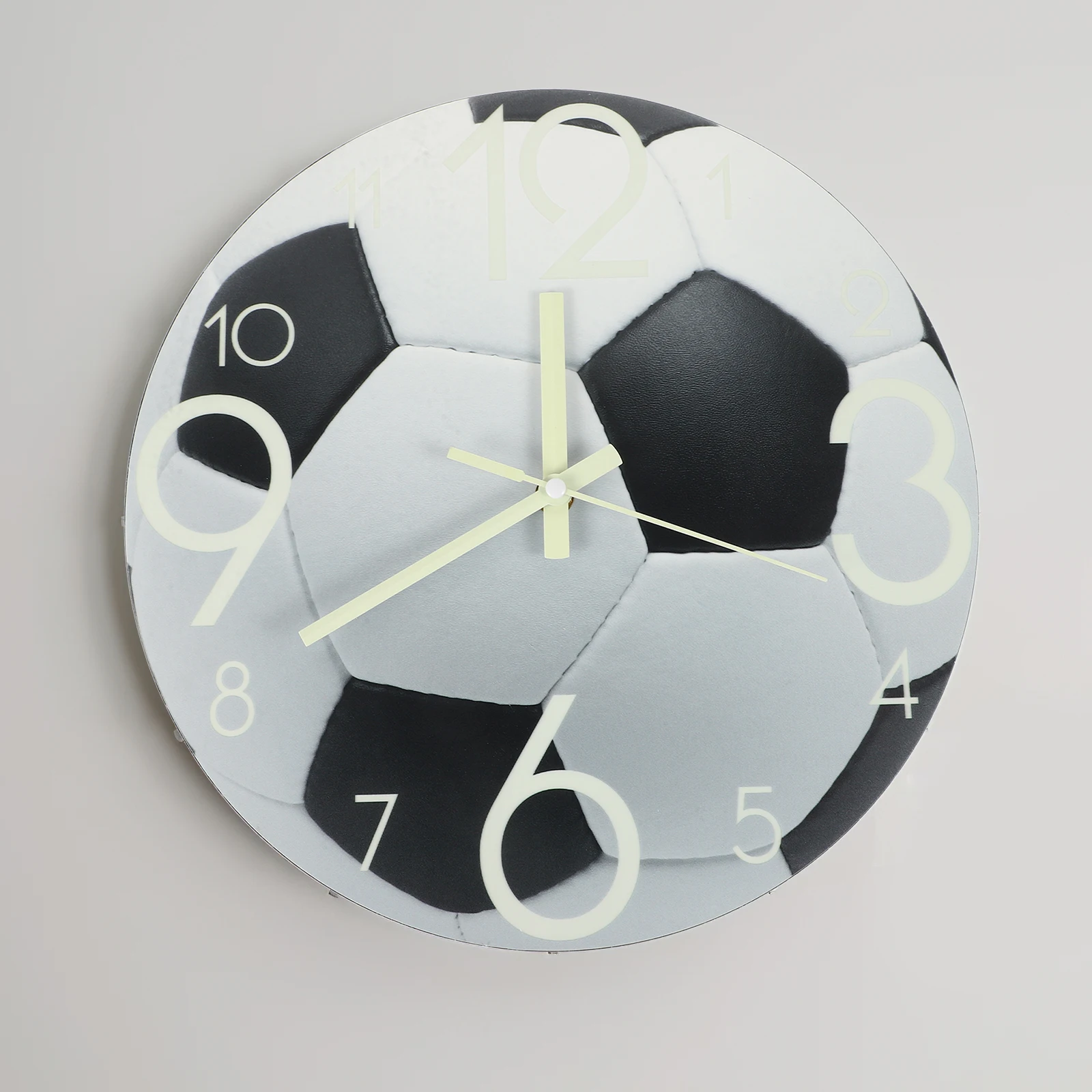 

Luminous Wall Clock Football Sport Round Acrylic Decorative Hanging Clock For Living Room Bedroom Office Home Hotel Simple Style