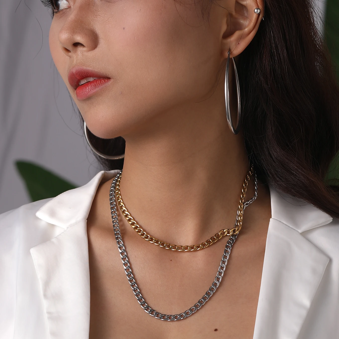U7 Stainless Steel Big Waterdrop Hoop Earring for Woman Gold Color Hollow Tear Drop Hoops Lightweight Simple Jewelry Gift