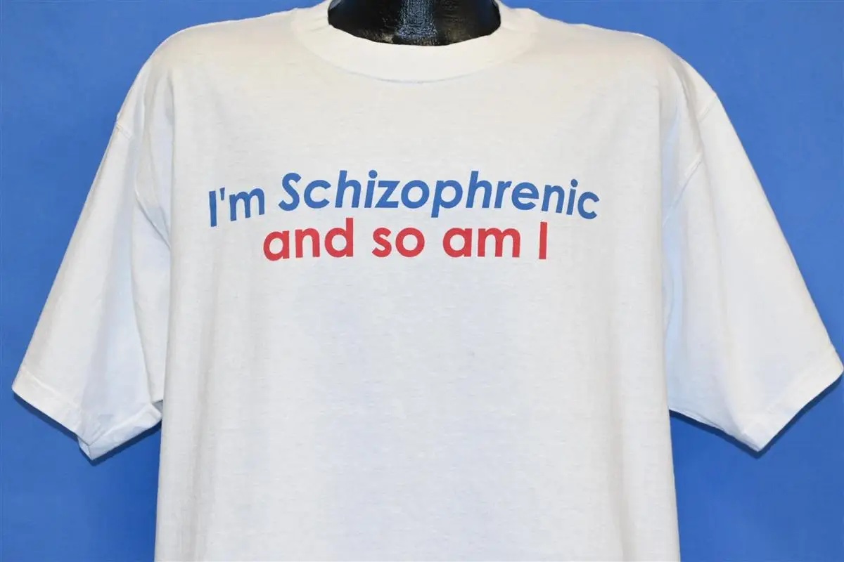 تي شيرت Y2K Me Myself Irene Jim Carrey Movie I m Schizophrenic and So Am مقاس كبير جدًا #1