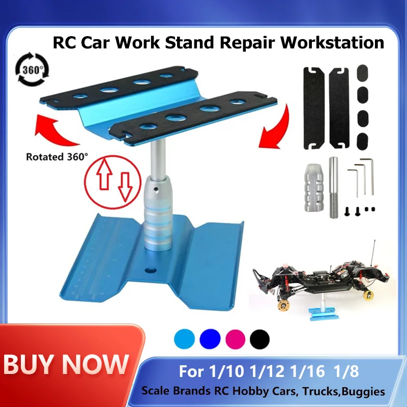 RC Car Work Stand Repair Workstation 360° Rotation Lift with Screw tray for Traxxas Axial Arrma Redcat 1/10 1/12 1/16 RC Car