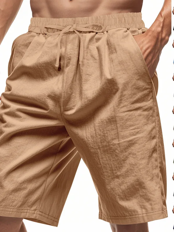 

Men's American Sle Linen orts Summer Thin Beach Casual Loose Five-Quarter Length Breathable Spor Fit M Faion