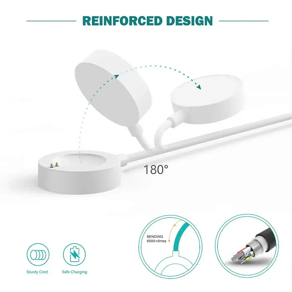 Cargador para Fossil Gen 6/Gen 4 Explorist HR/Venture HR/Sport y Gen 5 Garrett Hr/Carlyle/Julianna Cable de carga USB imán