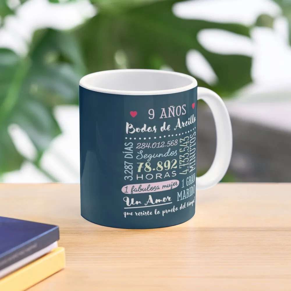 as De Arcilla 9 Anos Aniversario De B  Mug Cup Gifts Image Tea Photo Design Handle Round Picture Printed Drinkware Coffee