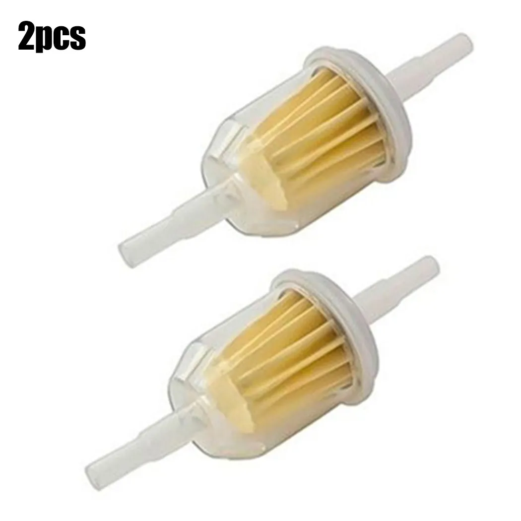 2 Pack Fuel Filter for Lawn Mowers and Small Engines with Dual Hose Size Fitment 6mm 1/4 inch and 8mm 5/16 inch Inline Design