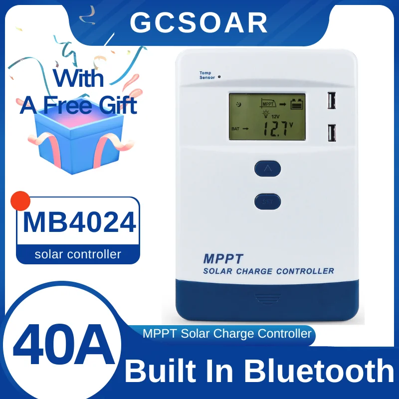 GCSOAR 12V 24V 40A MPPT Solar Controller MPPT for Solar System