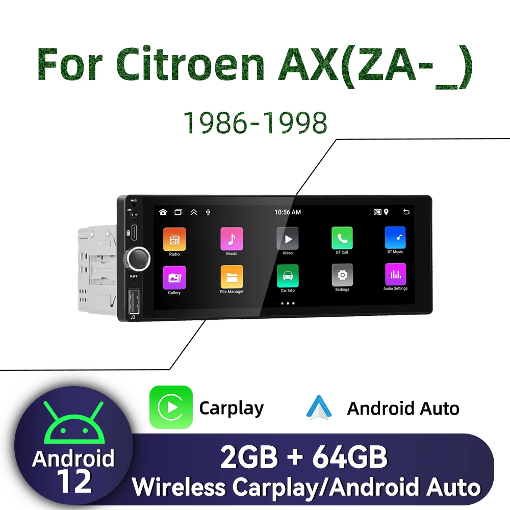 

Автомагнитола для Citroen AX (ZA-_), 1986-1998 дюйма, 1 Din, Android