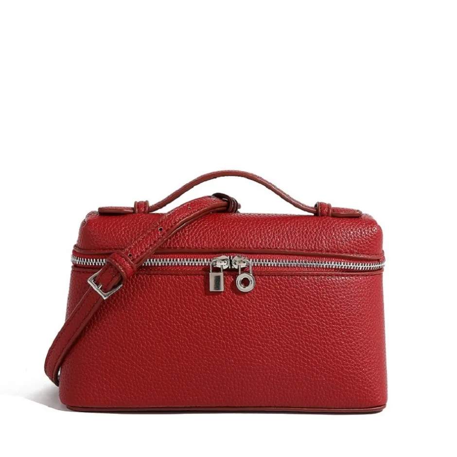 Premium Sense of Niche Lychee Grain Schultertasche, schlichte, modische Lunchbox-Damentasche, exquisite Mini-Handtasche, Umhängetasche