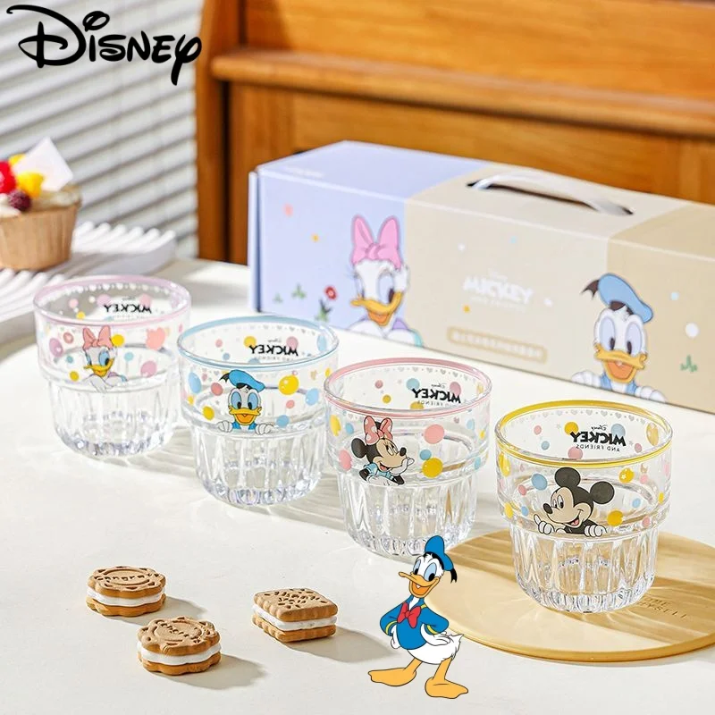 

Disney-themed cute cartoon Mickey new stylish glass cup, transparent high-quality water cup for cold drinks, girls' home use cup