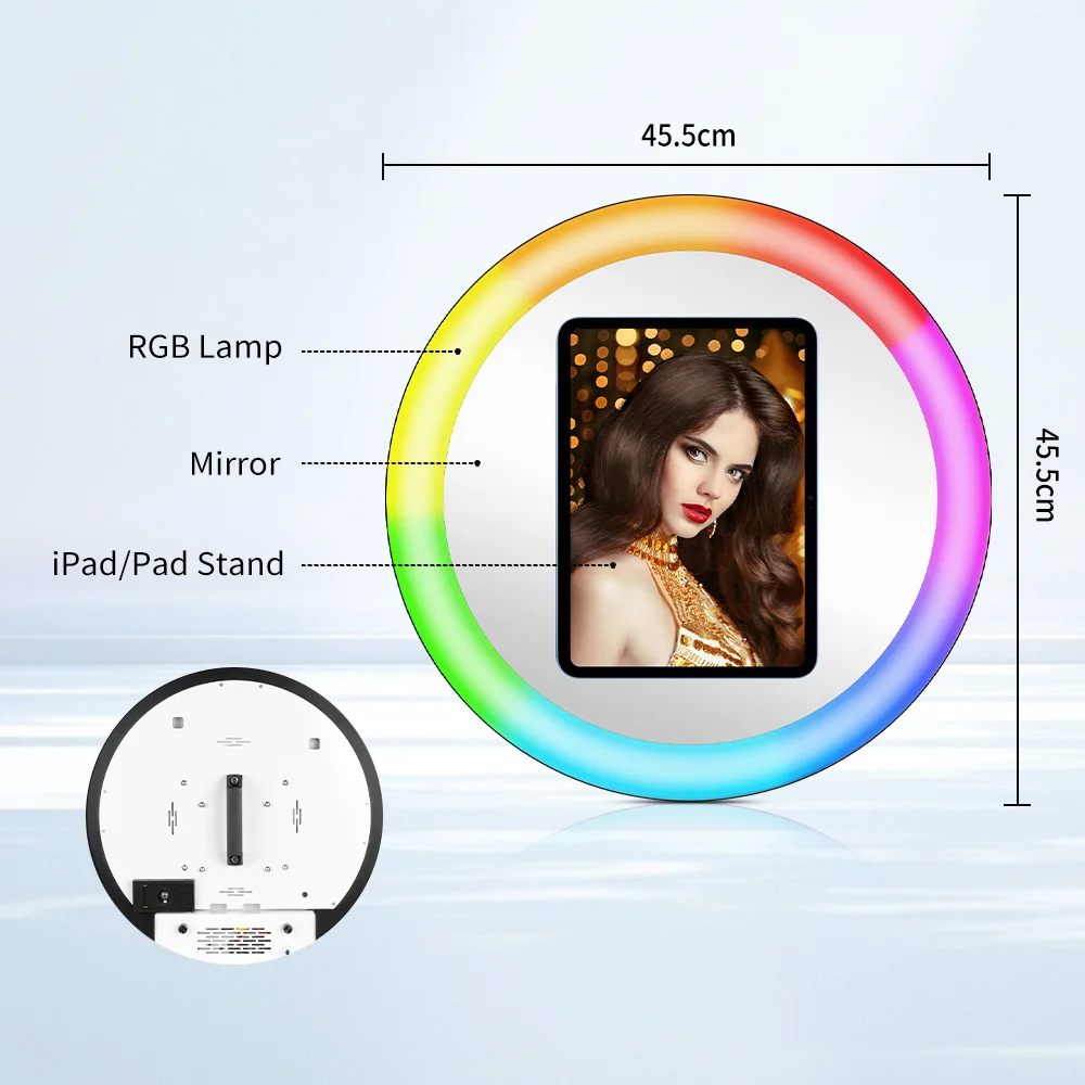 Portable Ring Roamer Photo Booth Machine Lamp Holder For 9.7 10.2 10.5 11 12.9 13inch iPad and 12.3inch Pad Selfie Photobooth