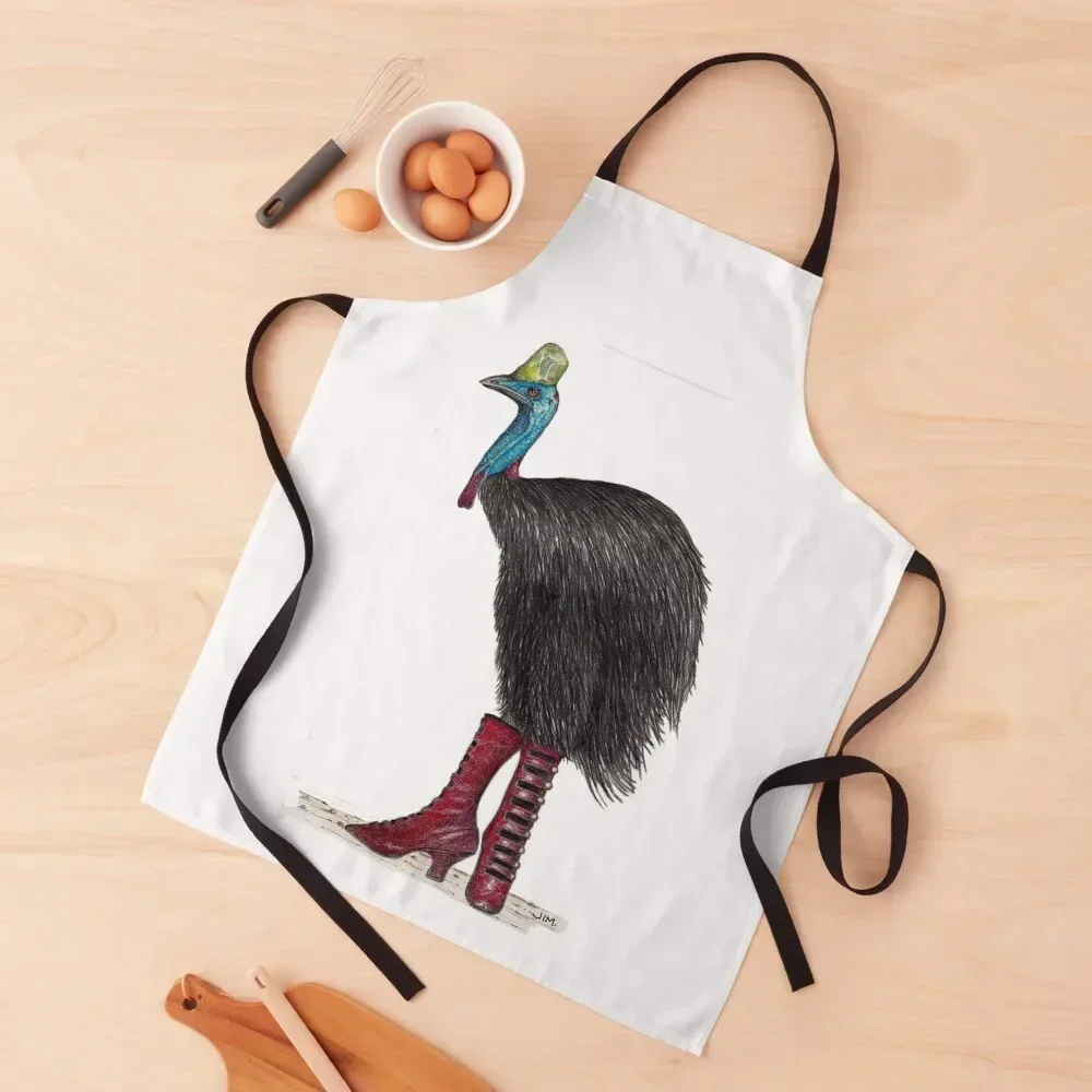 

Cassowary in Victorian boots Apron Customizable Woman innovative kitchen and home items Apron