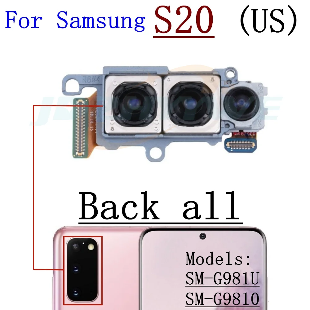 Front Rear Camera For Samsung Galaxy S20 S20+ 5G Small Frontal View Back Facing Main Camera Module Flex Replacement Parts