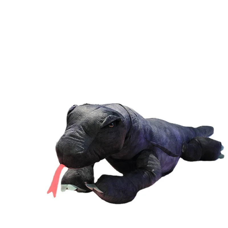 Giant Komodo Dragon Doll Toy Like Real Stuffed Walking Black Plush Animal Red Tongue Boys Gift 39inch 100cm DY10059