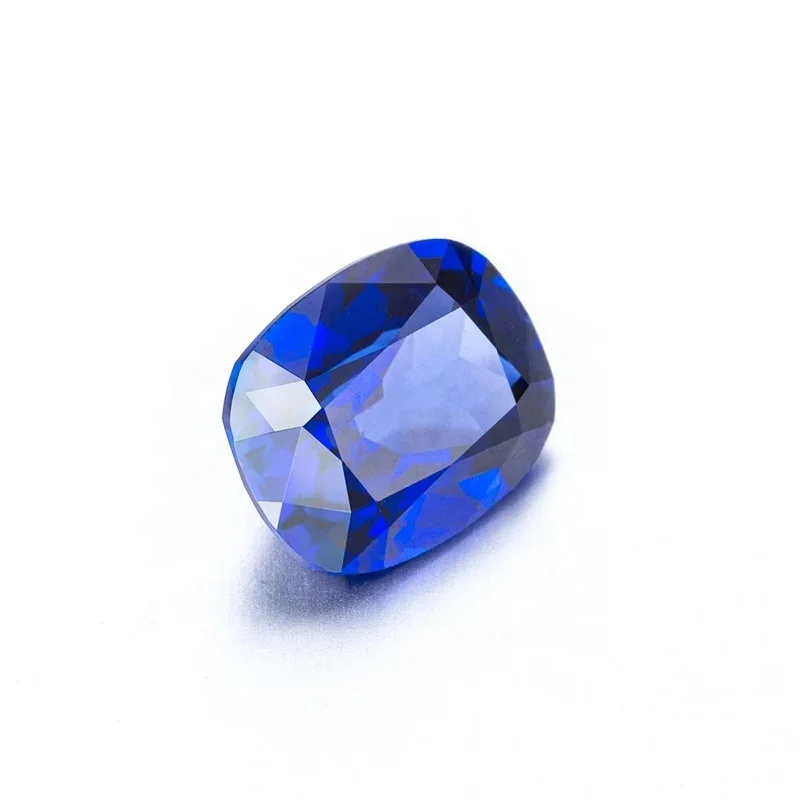 5CT Lab Created Blue Sapphire Necklace Cushion Oval Cut Royal Blue VVS Clarity Heat Treated Genuine Gemstone Jewelry for Women