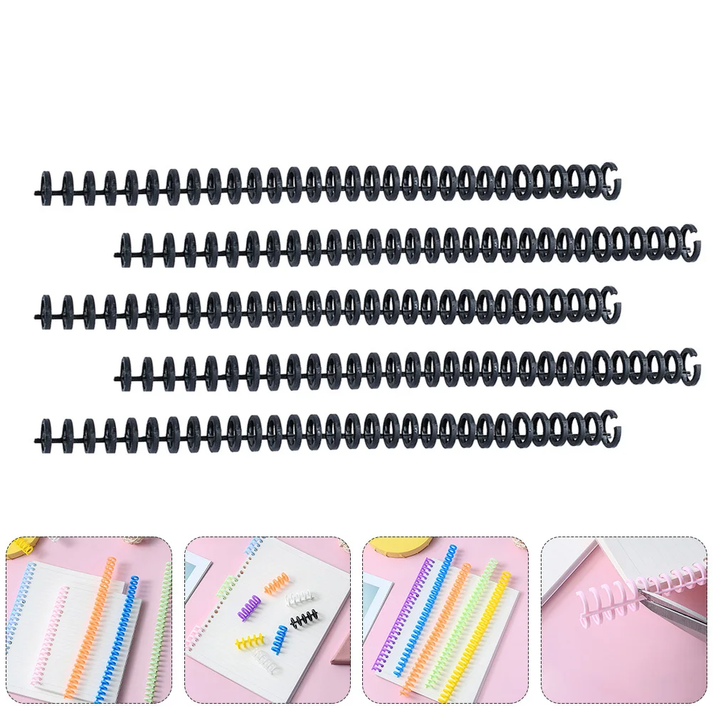 10Pcs Plastic Coil Bindings Colorful Spiral Notebook Spines for Easy Reading 360 Degree Rotation Binding Spirals
