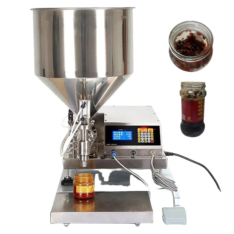 Desktop Small Peanut Butter Chili Sauce Filling Machine Cream Paste Jam Pneumatic Filling Machines