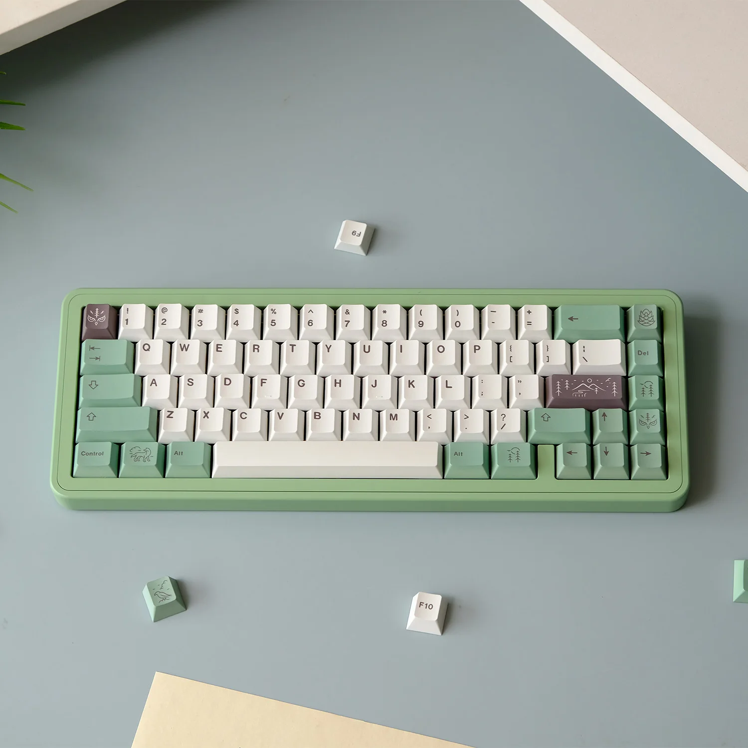 GMK 미스트 테마 키캡 PBT 염료 서브 체리 프로파일 키캡, MX 스위치 게임용, DIY 커스텀 레이아웃 기계식 키보드 선물, 128 키