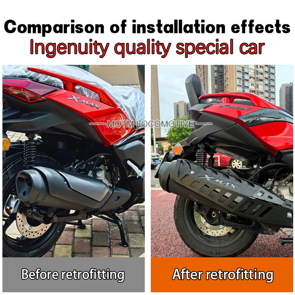 FOR Yamaha xmax300 motorcycle stainless steel exhaust pipe guard anti-scratch and anti-carbon decorative cover accessories 2025