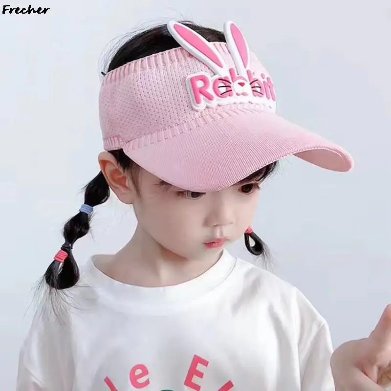 Kids Knit Headband Comfortable Sports Cap Knitted Bunny Caps Snapback Hats Children Empty Top Visors Hats Lovely Rabbit Hat