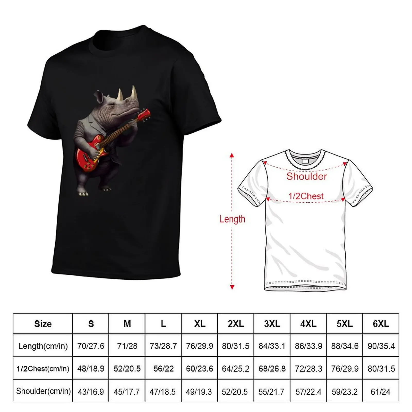 Rhino playing guitar Rhino - Rhinoceros playing electric guitar T-Shirt topping funny meme t-shirts mens t shirt